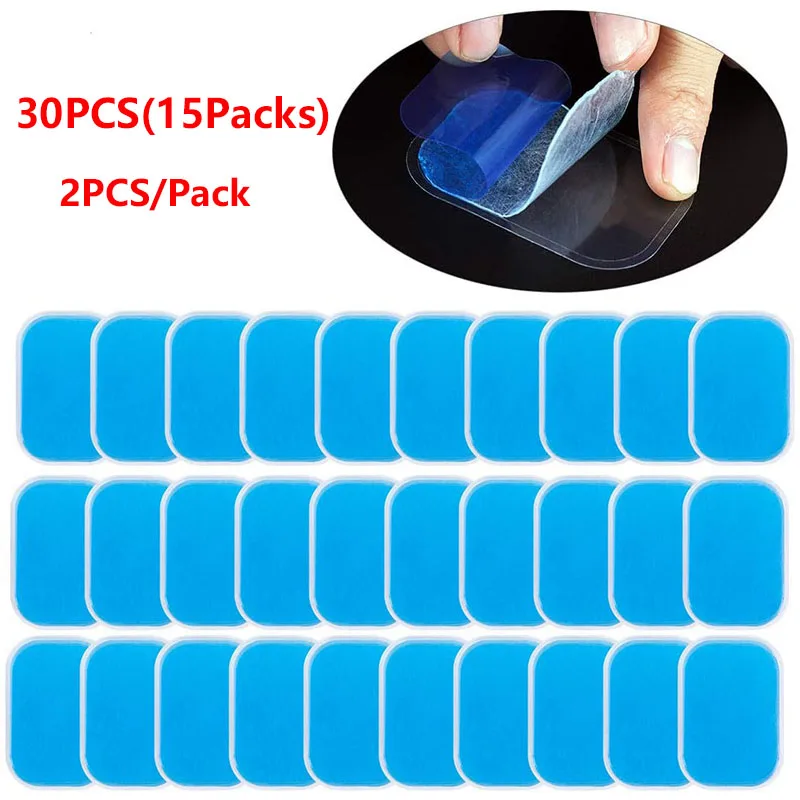 

30PCS (15Packs) EMS Gel Pads Replacement Pad Electrodes Patch Hydrogel For Muscle Stimulator Massage Abdominal Belt Accessories