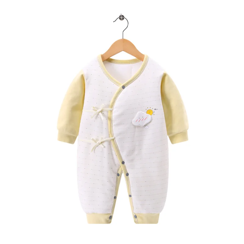 New baby bandage in autumn and winter baby's thin cotton creeper baby's padded and thickened clothes