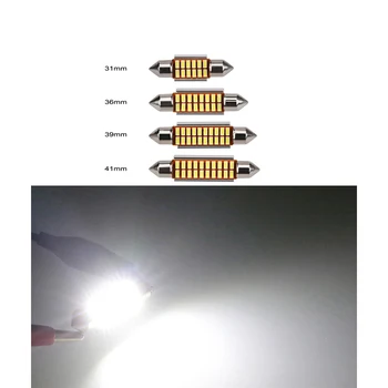

10 Pcs 31mm 36mm 39mm 42mm C5W 4014 LED Canbus LED Reading Light Error Free Interior Doom Lamp Car Styling Signal Lamp