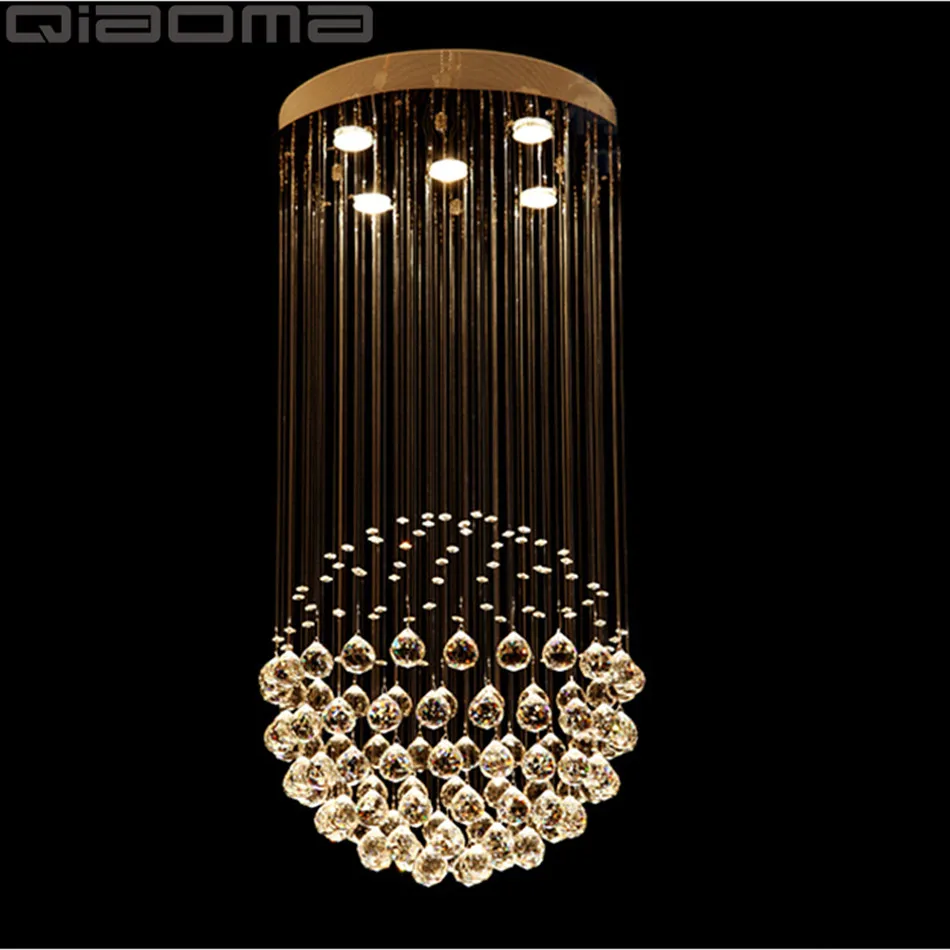 Modern Large Crystal Chandeliers | Fixture for Lobby Staircase | Long Spiral Crystal Light Lustre Ceiling Lamp image 5