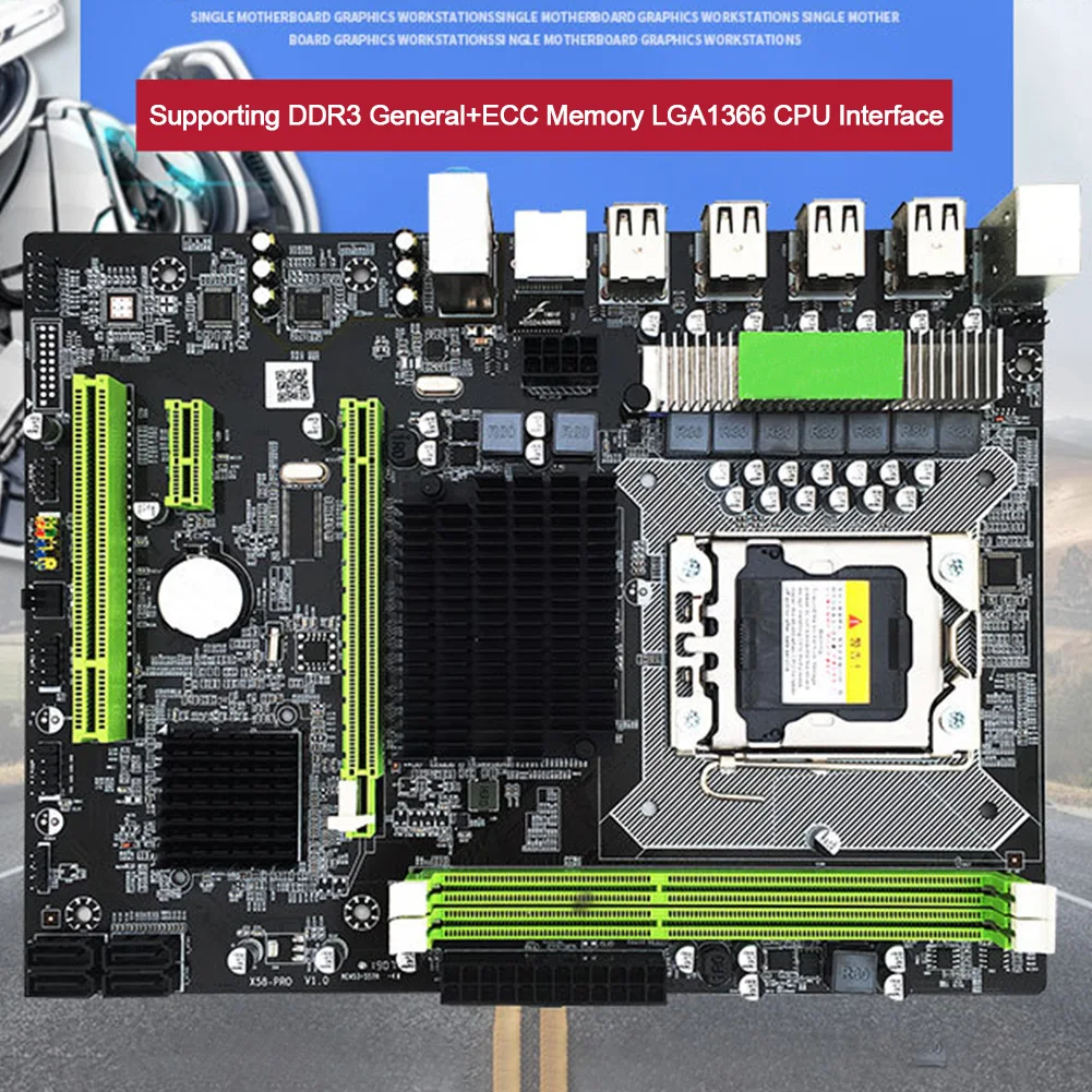 

Accessories Control Board Motherboard Replacement SATAII Desktop Computer LGA 1366 DDR3 Memory Mainboard For Intel X58 Socket