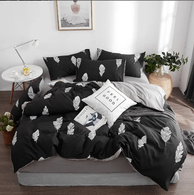 

Single Double Cover/Beddingsets Gift For Home Polyester Simple Geometric Pattern Bedclothes Bedding Duvet Cover Set Quilt