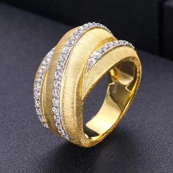 

janekelly Charm Trendy CROSS shape Statement Stacks Rings for Women Cubic Zircon Finger Rings Beads Ring Boho Beach Jewelry