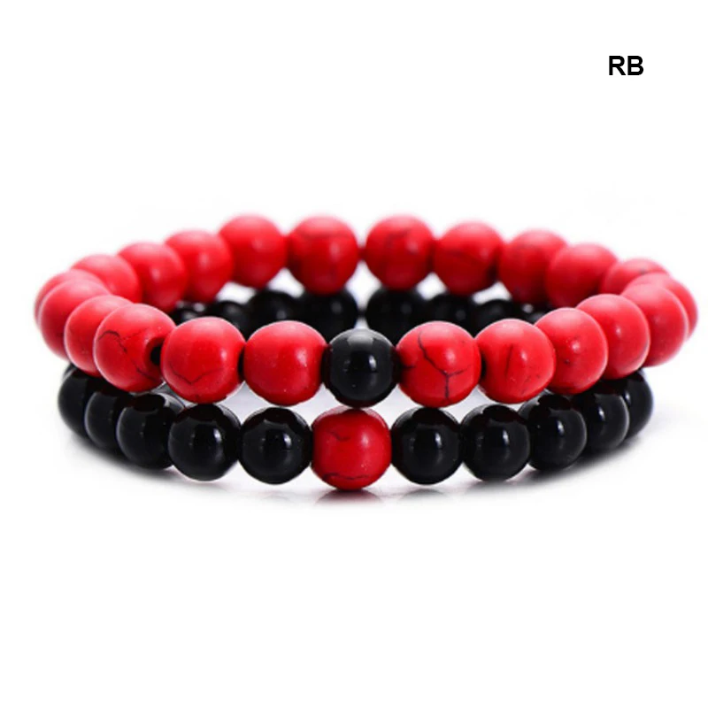 2Pcs/Set Couples Distance Bracelet Classic Natural Stone Bracelets
