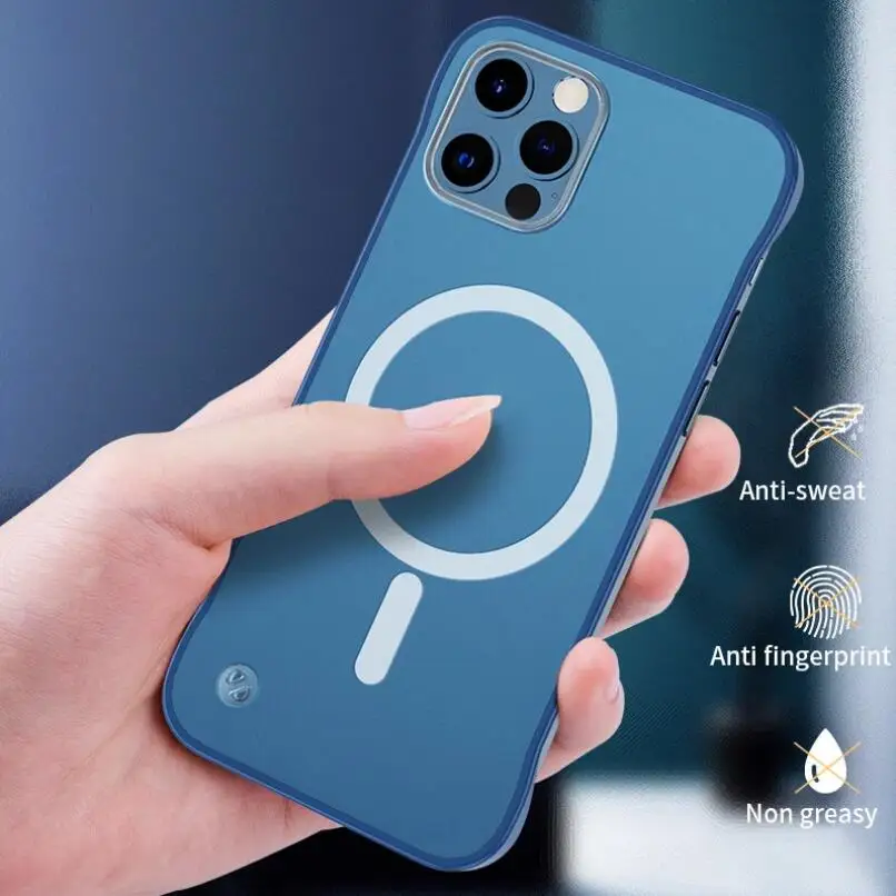 Magsafe-funda magnética para teléfono móvil, carcasa Ultra delgada mate a prueba de golpes, carga inalámbrica, adecuada para IPhone 12 11 Pro Max Mini XR Xs