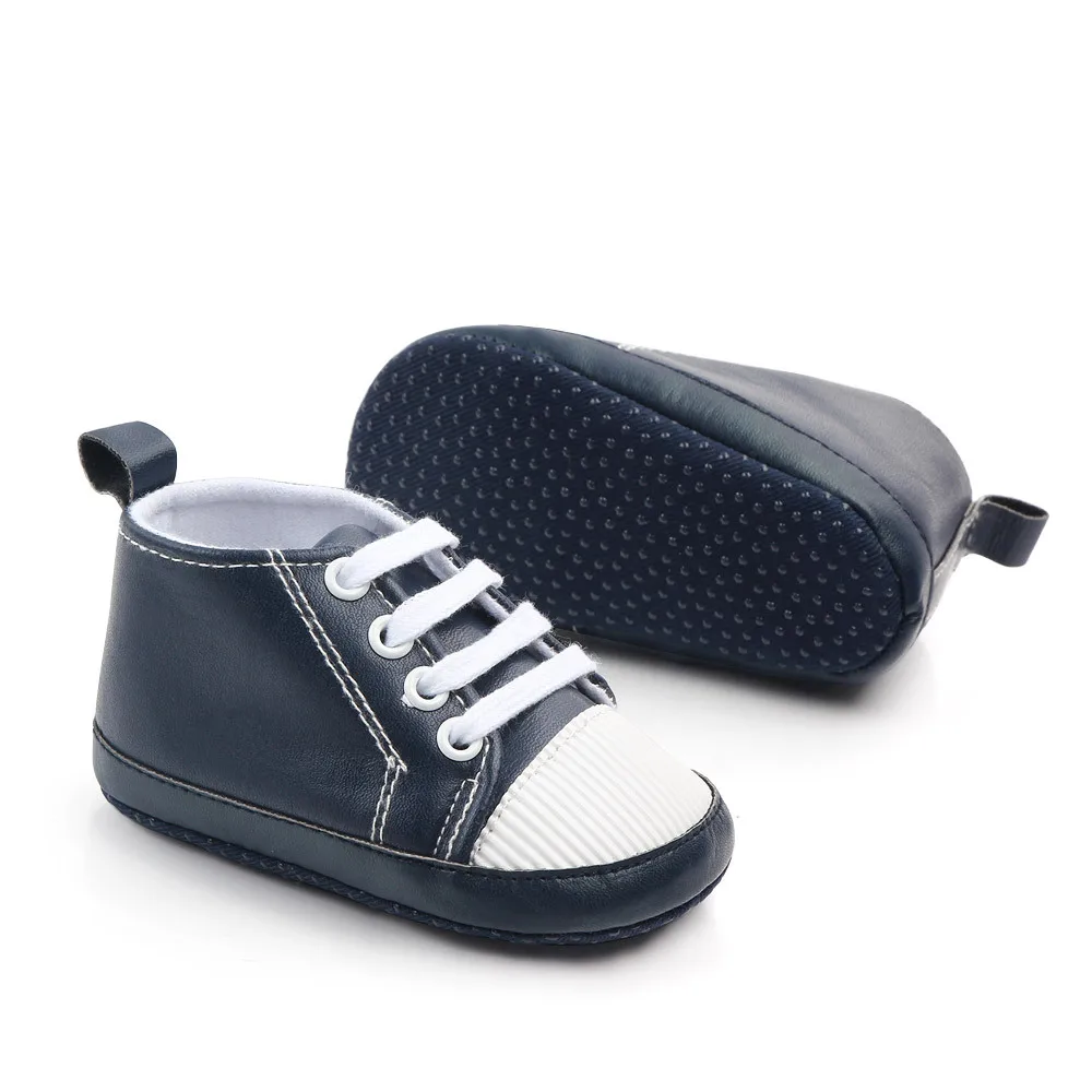 1 пара детских кроссовок; спортивные кроссовки из искусственной кожи для новорожденных; обувь для маленьких мальчиков и девочек; обувь для малышей с мягкой нескользящей подошвой; детская обувь