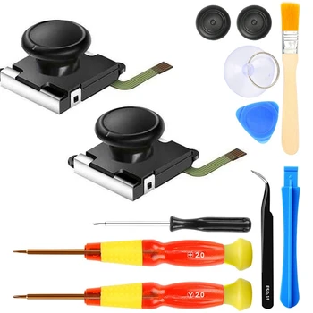 

2-Pack 3D Replacement Joystick Analog Thumb Stick For Ns Switch Joy-Con Controller With Repair Tool Include Tri-Wing, Cross Scre