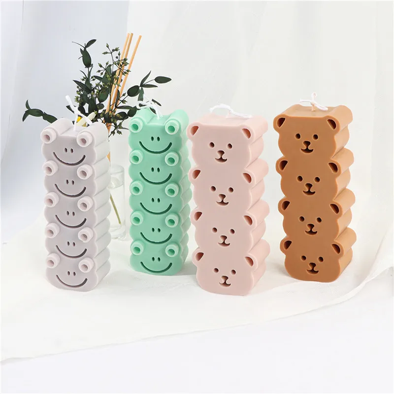 Overlapping Frog Bear Candle Silicone Mold For Handmade Desktop