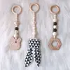 3/4Pcs/Set Nordic Cartoon Baby Wooden Rabbit Ear Toy Pendant Gym Fitness Rack Ornament Toddler Infant Room Decorations 4