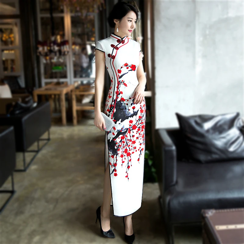 Sheng Coco 4XL Белый Красный сливовый длинный Qipao платья женские вечерние Ципао для банкета платье красивые длинные Qipao Китайская одежда