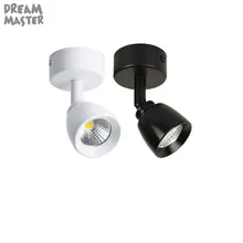 Черно-белые потолочные светильники Светодиодный прожектор поверхностного монтажа COB 3 Вт 5 Вт свободное вращение cob потолочный светильник, регулируемый настенный светильник