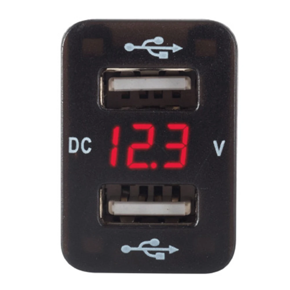 Интерфейс Электрический с измерением напряжения двойной USB светодиодный дисплей аудио разъем для смартфона автомобильное зарядное устройство автомобиля быстрый безопасный
