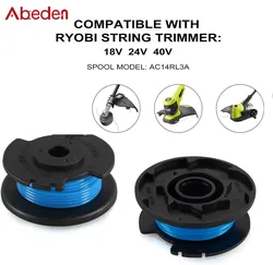 Linha do carretel da substituição do aparador da corda de abeden alimentação automática cordless weed eater compatível com ryobi 18v/24v/40v cordless aparadores