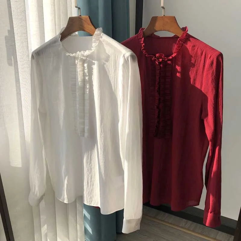 Для женщин рубашка Органы плиссированный кружевный с плотным переплетением