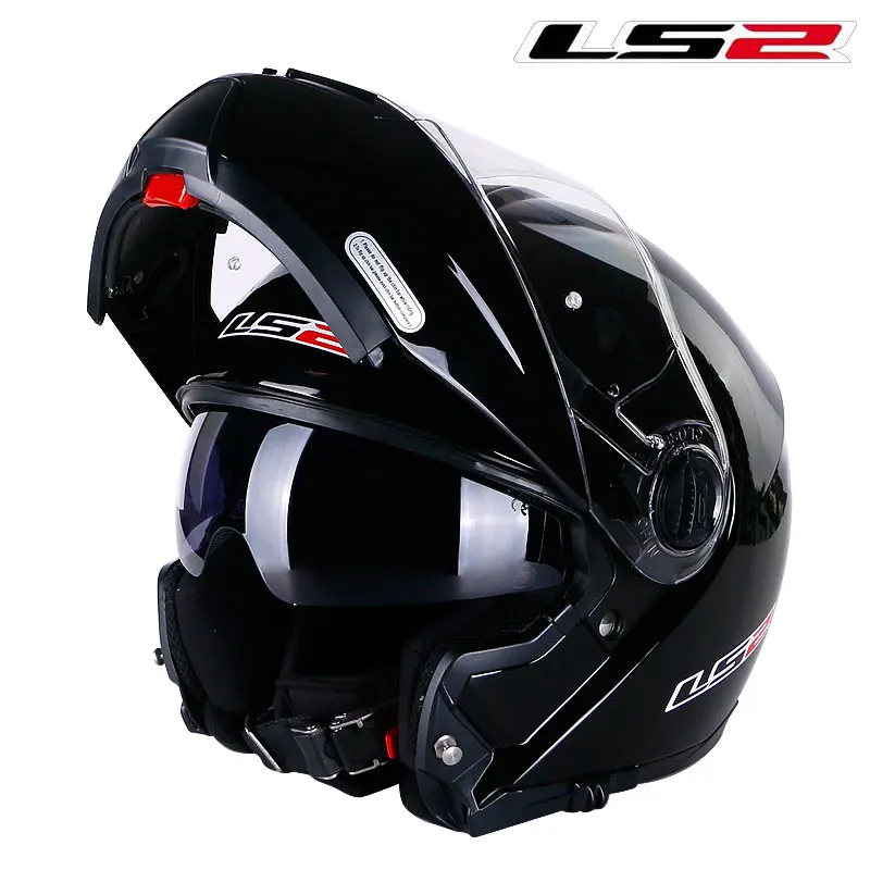 LS2 FF325 стробоскопический флип-ап мотоциклетный шлем модульный CIVIK ZONE capacete LS2 шлем мотоциклетный шлем - Цвет: 3 Gloss Black