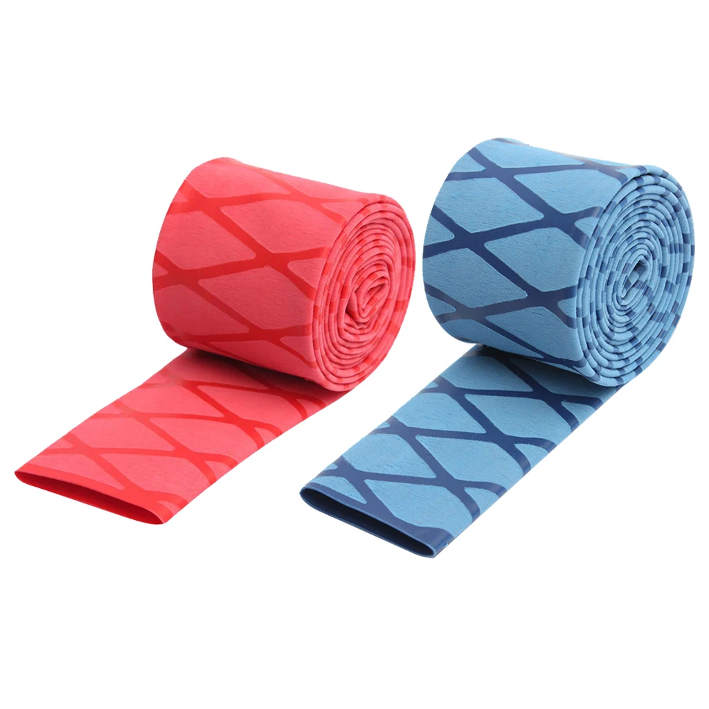 2pcs Waterproof Non Slip Silicone Rubber Wrap Fishing Rod Heat Shrink Sleeve Fishing Accessories