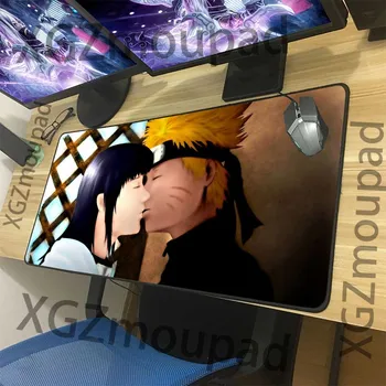 

XGZ Naruto HD Anime Large Mouse Pad Black Lock Edge Cute Girl Hinata Couple Coaster Computer Desk Mat Rubber Non-slip Xxl