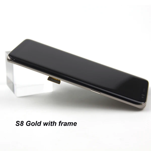 S8 S8plus экран дисплея для Samsung Galaxy S8 преобразователь изображений для сенсорного дигитайзера в сборе G950F G955 - Цвет: S8 with Gold frame