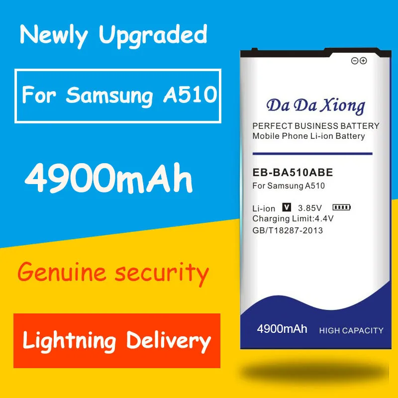 High Capacity 4900mAh EB-BA510ABE Battery For Samsung Galaxy 2016 Edition A510 SM-A510F A5100 A5 A51 Free Shipping | Мобильные