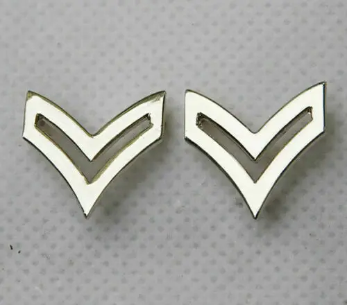 PAIR OF US ARMY CORPORAL SUBDUED METAL COLLAR RANK BADGE PIN MILITARY GIFT