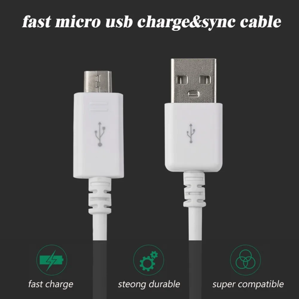 Компактный размер 2A Micro USB к USB 2,0 кабель-адаптер для мобильного телефона кабель передачи данных с нескользящей полосой для Android