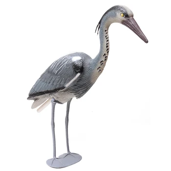 

1PC Lifelike Heron Ornament Large Resin Decoy Plastic Heron Garden Ornament Bird Scarer Fish Pond Garden Decoration 71cm