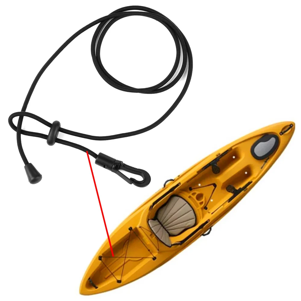 47" Kayak Canoe Paddle Leash Clip Safety Fishing Rod Tether Holder Lanyard 