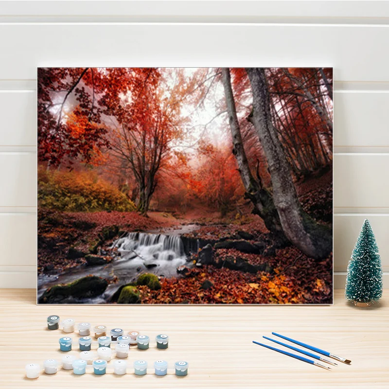 Painting By Numbers Sunset Scenery Acrylic Drawing Canvas Picture Sea Full Set For Adults Home Decoration Gift | Дом и сад