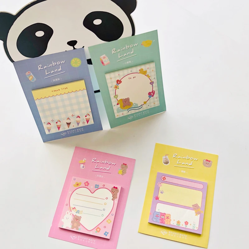 

30 Pages Kawaii Bear Friends Heart Ice Cream Memo Pad Sticky Notes Stationery Notepad