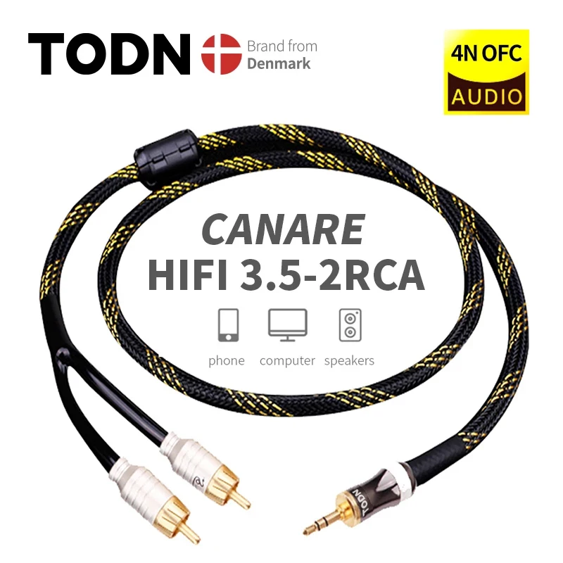 Tanie Canare kabel audio HiFi kabel RCA przewód sygnałowy Audio wtyczka 3.5mm wtyczka sklep