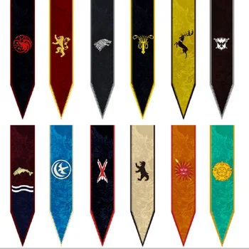 

147x30cm Game Of Thrones Stark Targaryen Greyjoy Lannister Bolton House Families Flag Home Decor Wolf Dragon Polyester