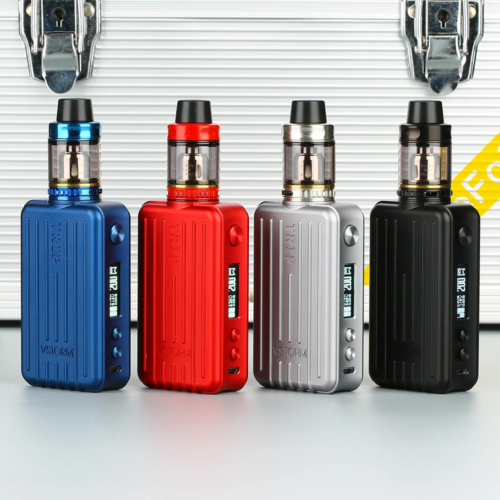 

Original Vapor Storm Trip Kit with 200W Vapor Storm Trip Box Mod & 2ml/6ml Trip Tank 0.91 inch OLED No 18650 Battery vs Drag 2