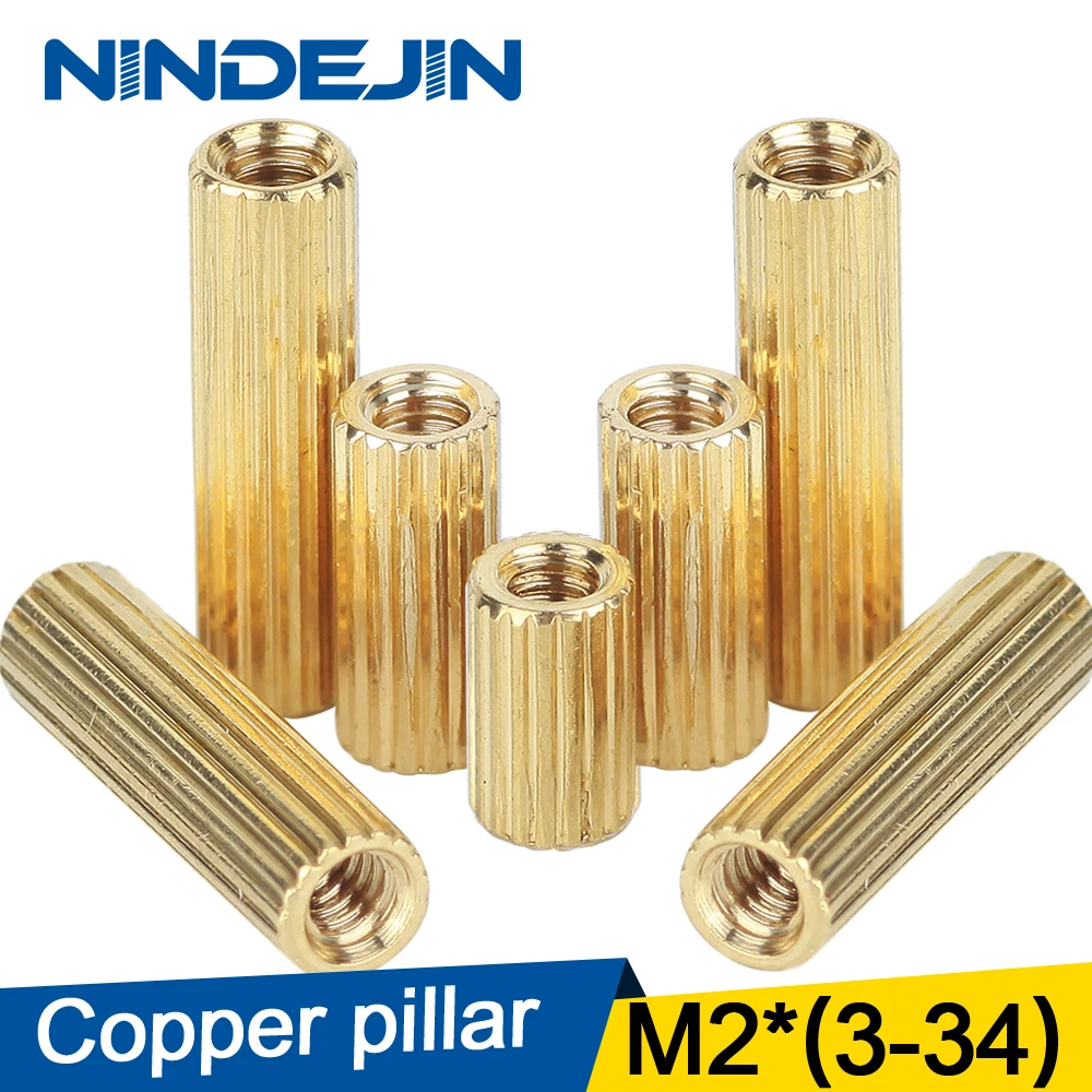 M2*3-34 Double-pass copper cylinder circular knurling bolt | Обустройство дома