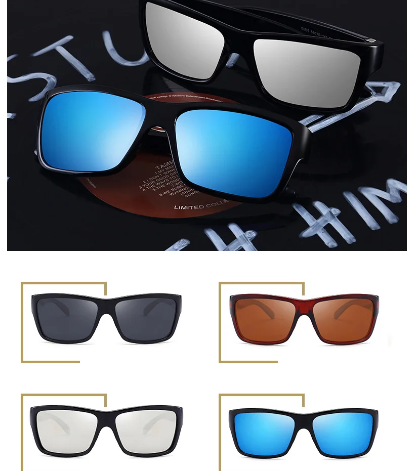 Q · VISELD поляризованные солнцезащитные очки мужские UV400 Квадратные Солнцезащитные очки зеркальные ретро солнцезащитные очки Винтажные Солнцезащитные очки для мужчин черные очки