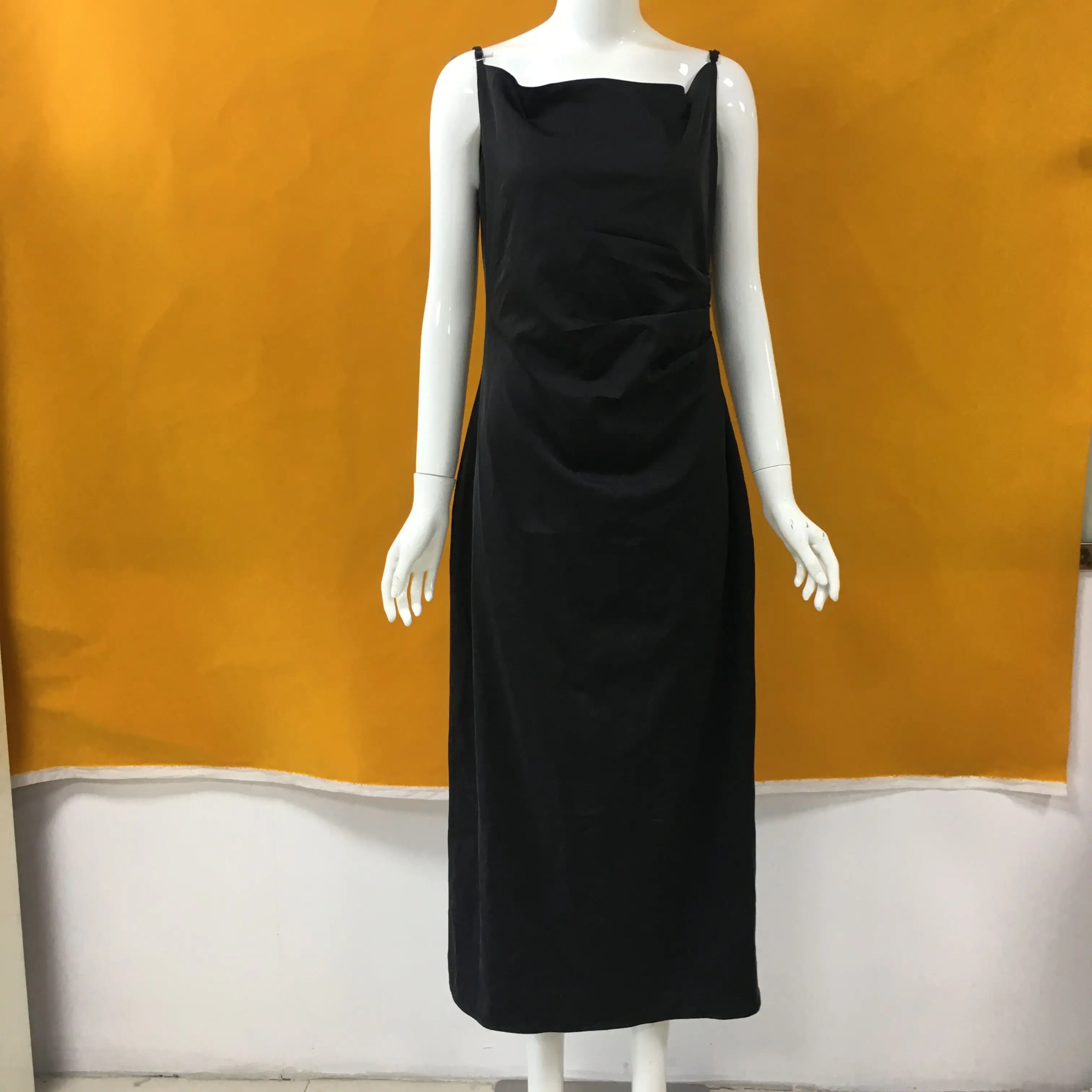 Весна Лето Новое поступление сексуальное модное черное тонкое платье с поясом Vestidos элегантное вечернее женское платье