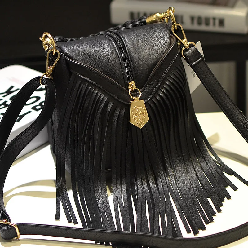 

SCV new 2020 trend fashion female retro tassel bag shoulder bag diagonal bag woven handbag women bag
