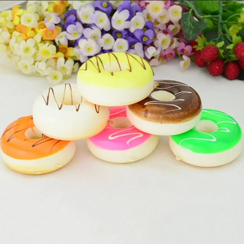 

5CM Soft Mini Donut Cone Squishy Slow Rising Cell Phone Straps Bread Scented Charms Kids Toys Color Random