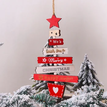 

Christmas Wooden Pendant Hanging Door Deco Xmas Tree Home Parties Ornaments