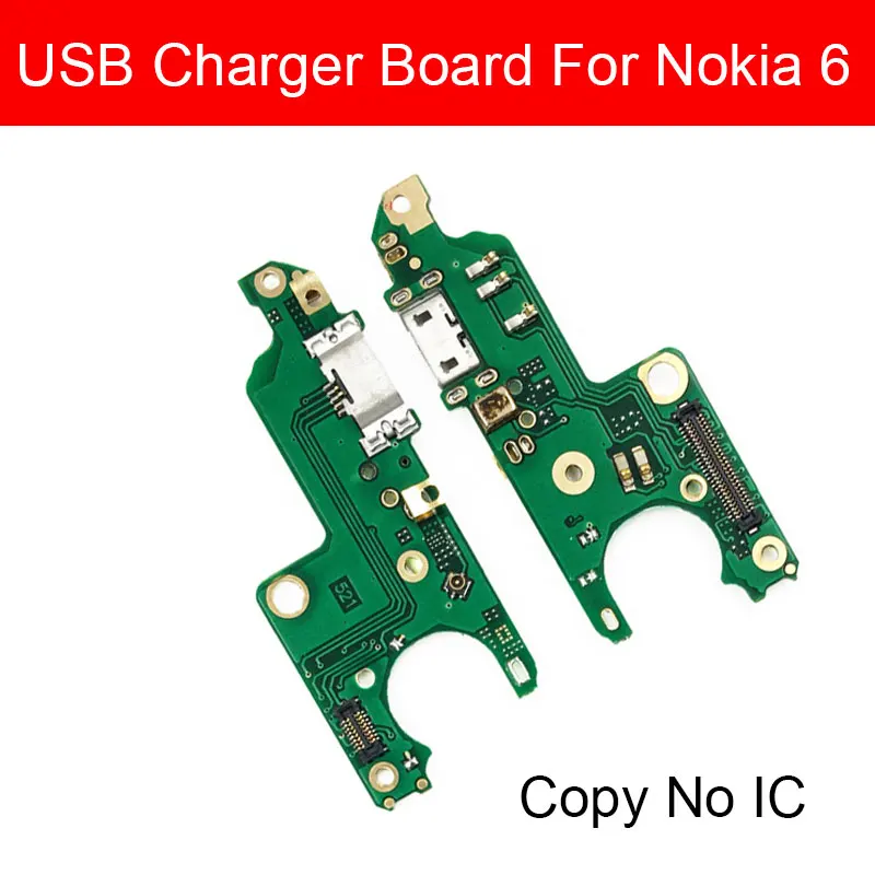 Copy No IC Зарядное устройство Usb для Nokia 6 TA-1000 TA-1003 TA-1025 TA-1039 usb разъем для зарядки гибкий кабель для телефона ремонт - Цвет: Copy No IC