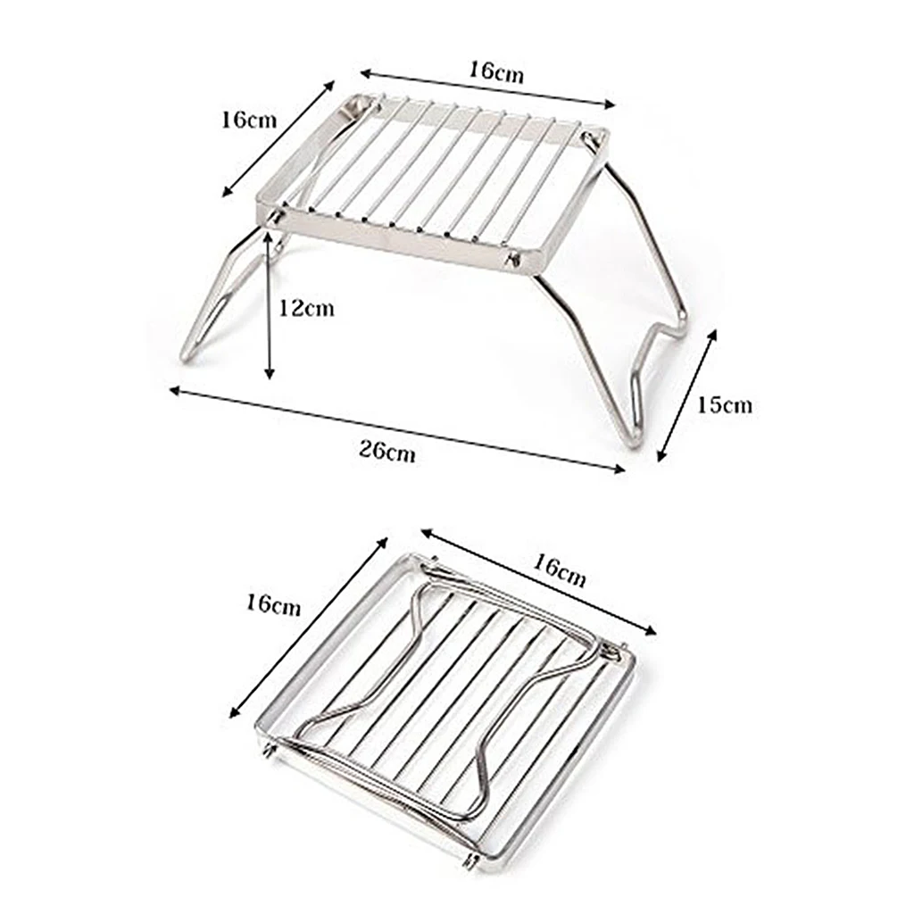 Stainless Steel Foldable Stove Stand Rack Support Folding Camping Pot Holder Tool Outdoor Sports Cooking Equipment