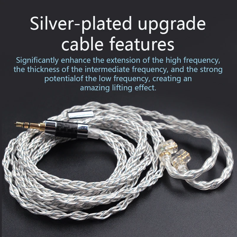 KZ Earphone Cable 8 Core Cable Silver 