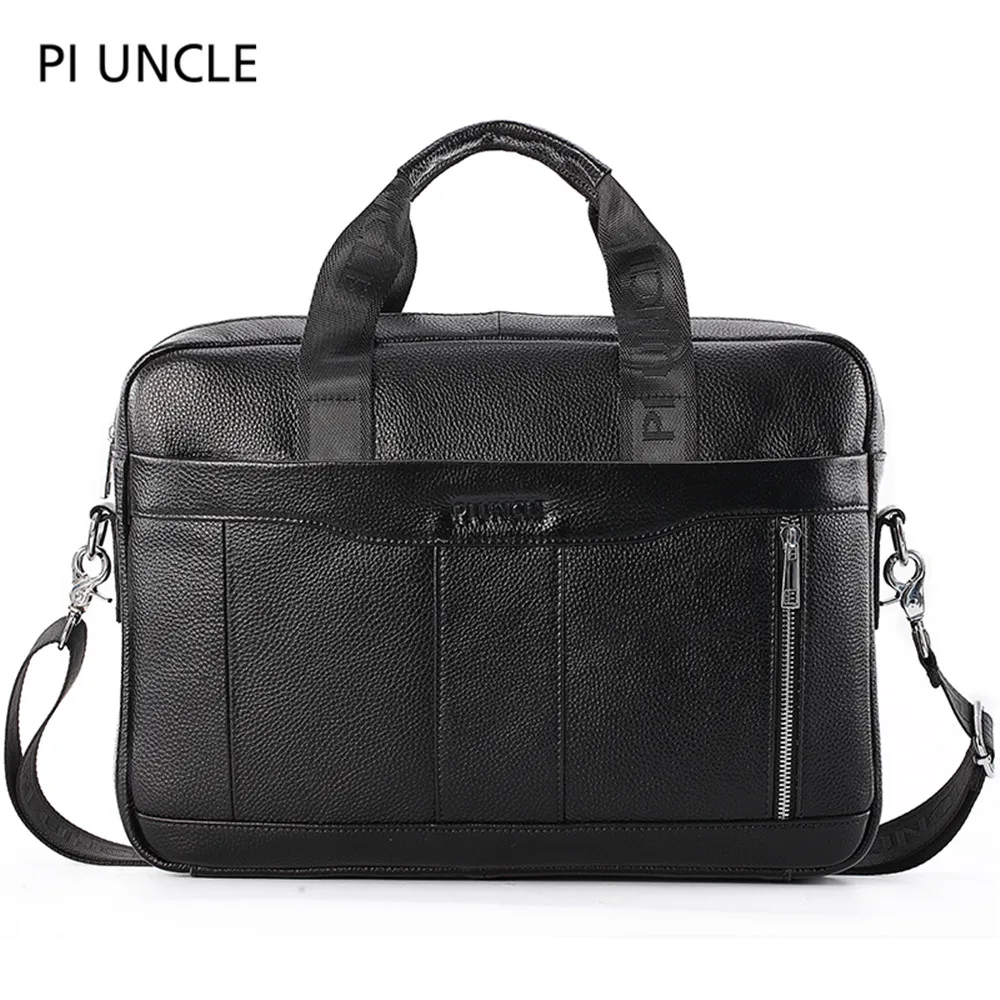 2020 Genuine leather men's Briefcase vintage business computer bag Fashion messenger bags man shoulder bag postman male Handbags