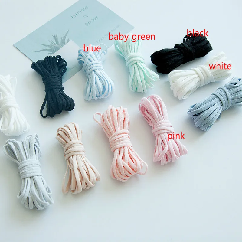 new soft pink green white and back colorful Baby with Soft 5mm Flat Elastic Band Hollow elastic band string | Дом и сад