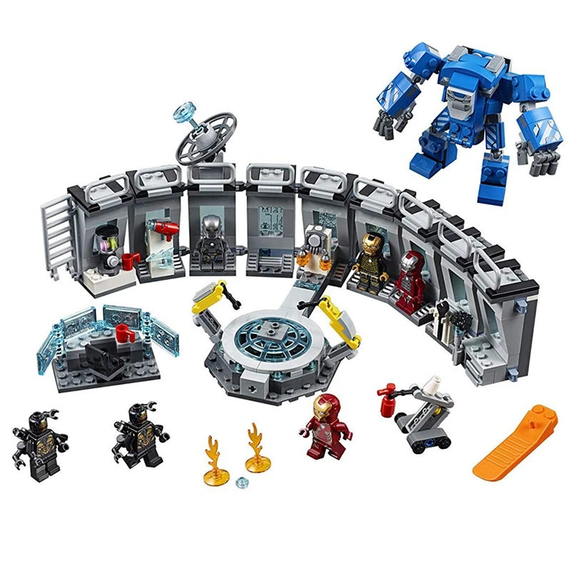 

Compatible with legoinglys Marvel Avengers Iron Man Hall of Armor 76125 Building Kit - Tony Stark Action Figure Superheroes toys