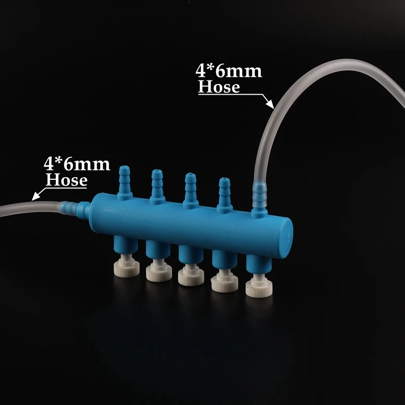 1pc 2~8Heads 4~8mm Aquarium Air Pump Hose Splitters Oxygen Pipe Hose Distributors Elastic Aeration Tube Air Flow Control Valve