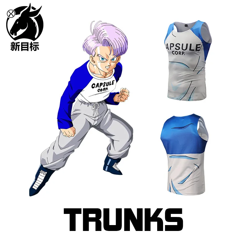 Foreign Trade Summer New Style Men'S Wear Muscle Anime Dragon Ball Trunks 3D Printed MEN'S Sports Vest