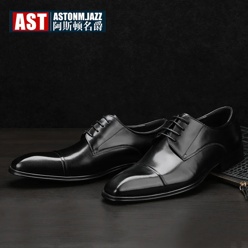 

2019 Autumn And Winter New Style Men's Formal Wear Leather Shoes Genuine Leather England Business MEN'S SHOES Straw Boss Casual