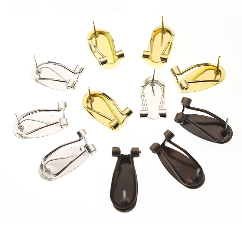 100 Ganci Per Orecchini In Ottone Bronzato 16mm - Per Creazioni Gioielli Fai Da Te - Foto 2