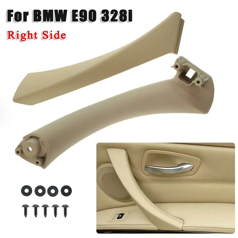 

Right Side Outer&Inner Door Panel Pull Handle Trim Cover For BMW E90 328i Beige ABS+PC For Auto Parts