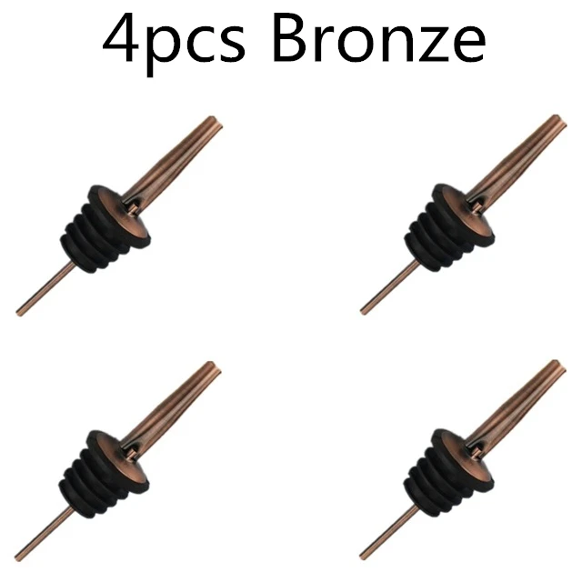 4pcs Bronze 4 шт./компл. Нержавеющая сталь различных Вино Ликер Дух заливщик свободного бутылки вина носика фиксаторы уход за кожей лица маска панели инструментов - Цвет: 4pcs Bronze